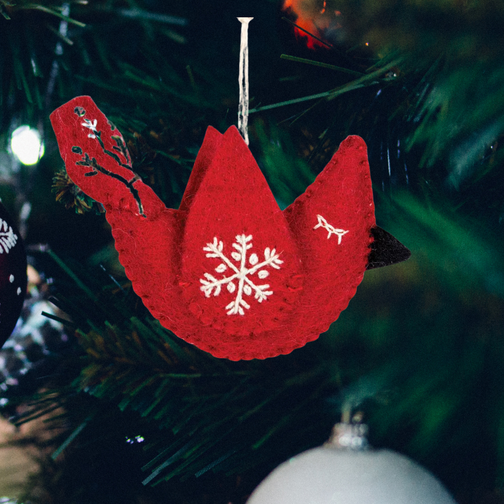 Snowflake Cardinal Ornament - Welljourn