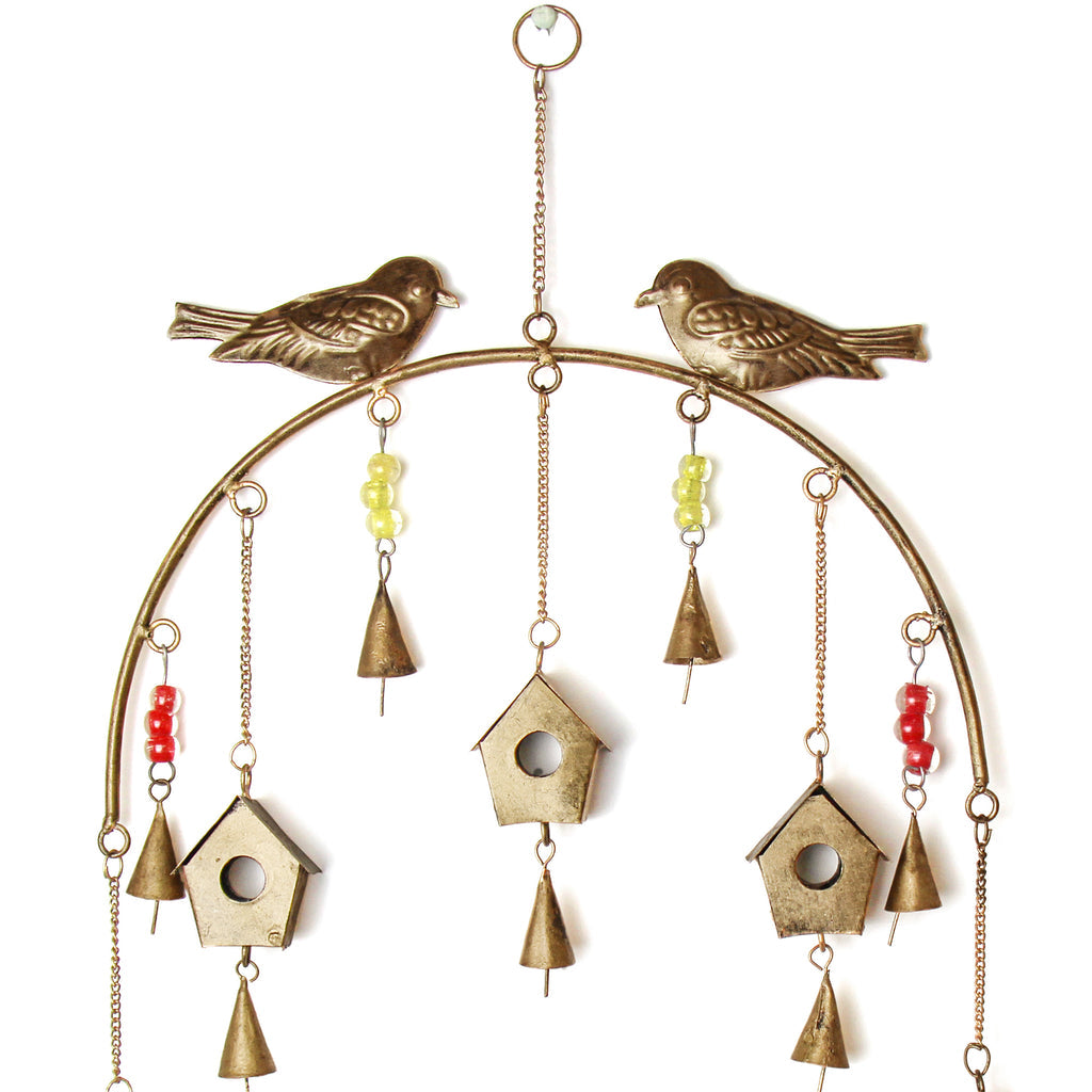 Handcrafted Bird Chime | Recycled Iron and Glass Beads - Welljourn