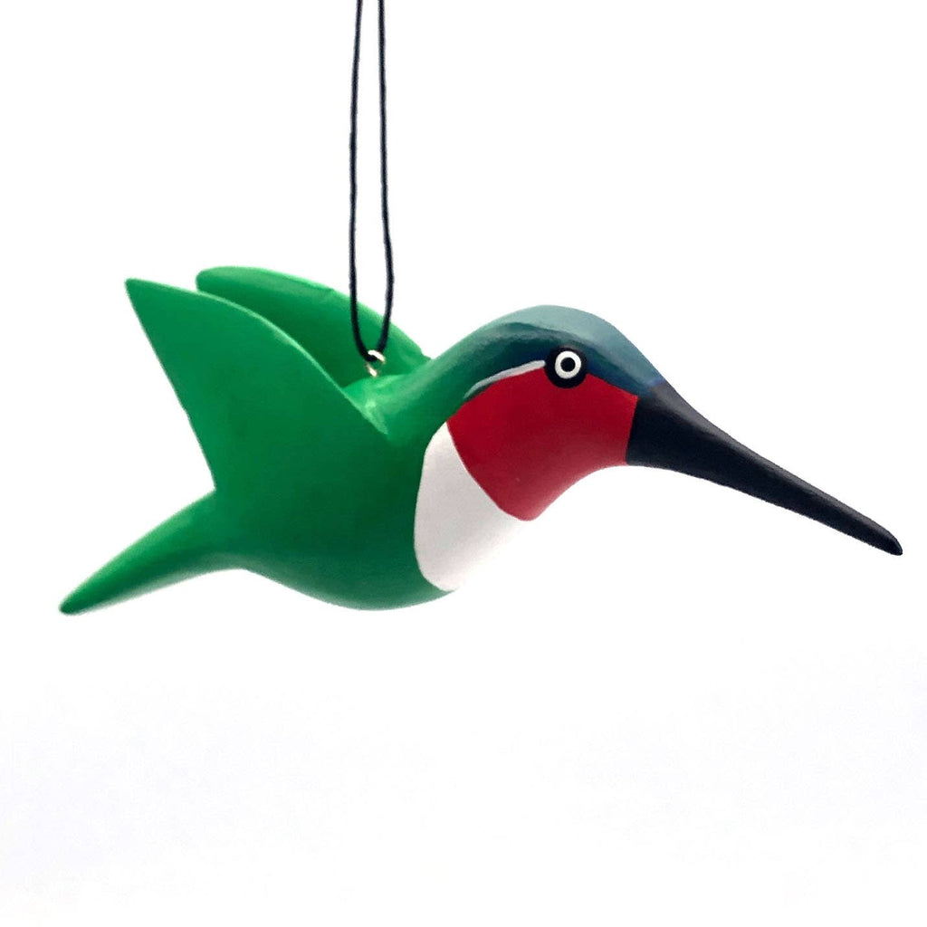 Ruby Throated Hummingbird Balsa Ornament - Welljourn