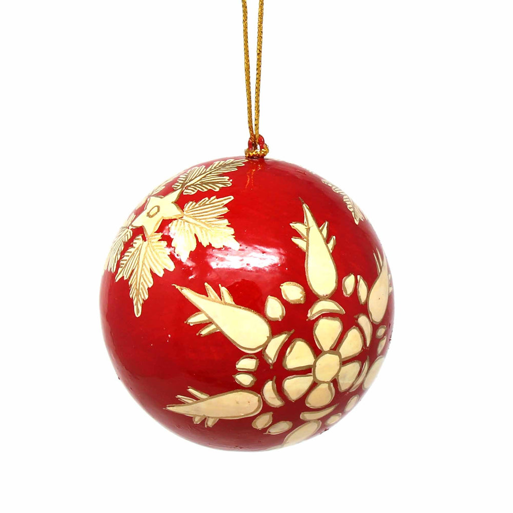 Gold Snowflakes Ball | Handpainted Ornament - Welljourn