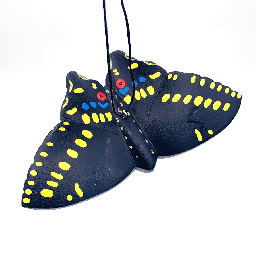 Black Swallowtail Butterfly | Balsa Wood Ornament | Fair Trade - Welljourn