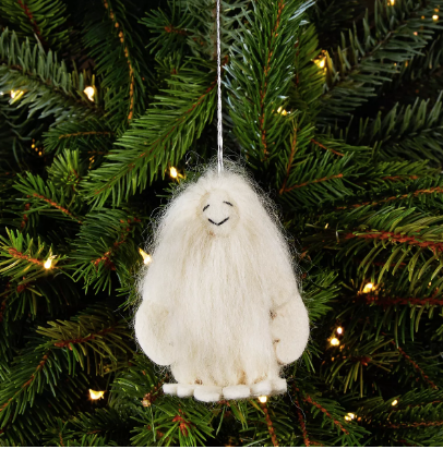 White Yeti (Snowman) Felt Christmas Tree Ornament - Welljourn