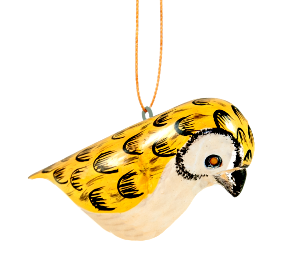 Owl Wood Bird Ornament - Welljourn