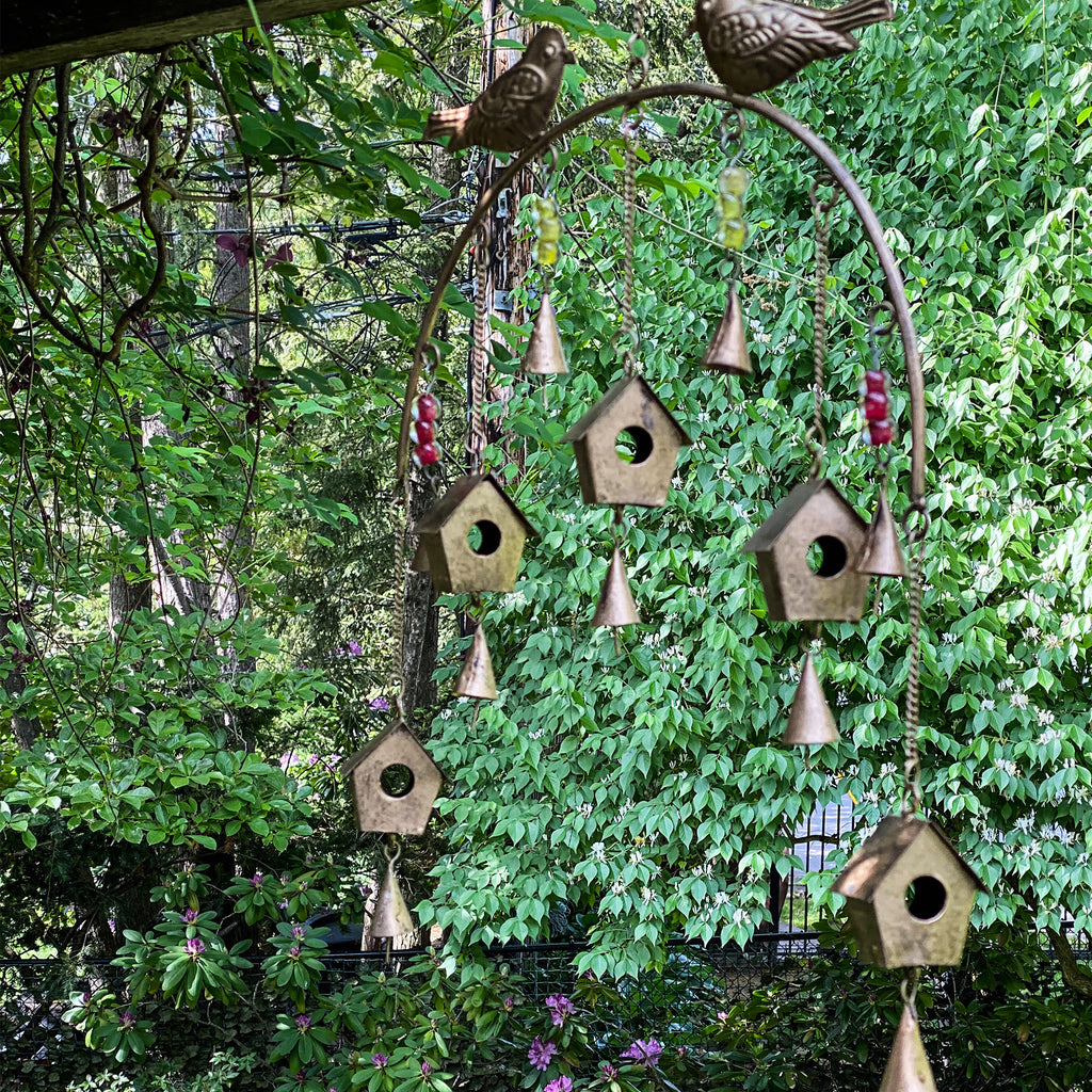 Handcrafted Bird Chime | Recycled Iron and Glass Beads - Welljourn