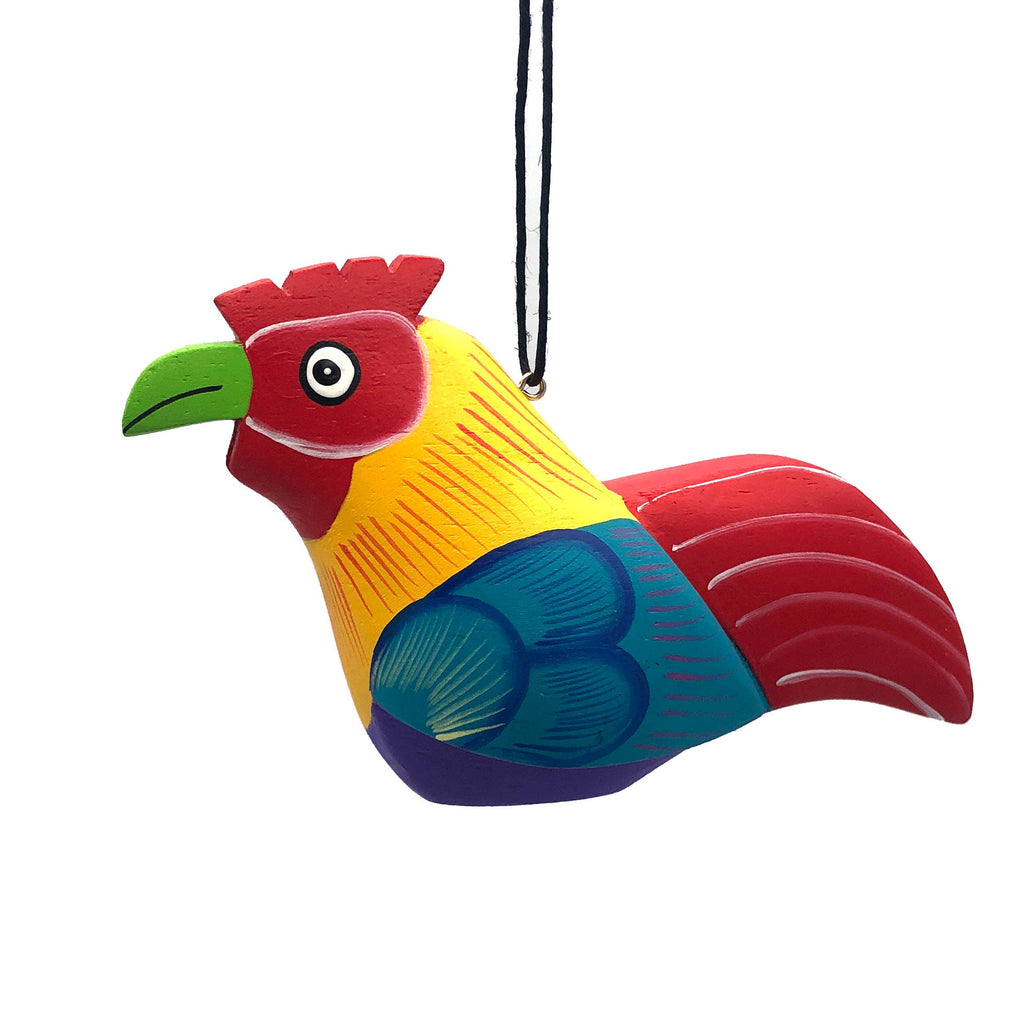 Whimsical Rooster Balsa Ornament - Welljourn