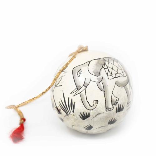 Elephant Ornament | Hand-painted Ball - Welljourn