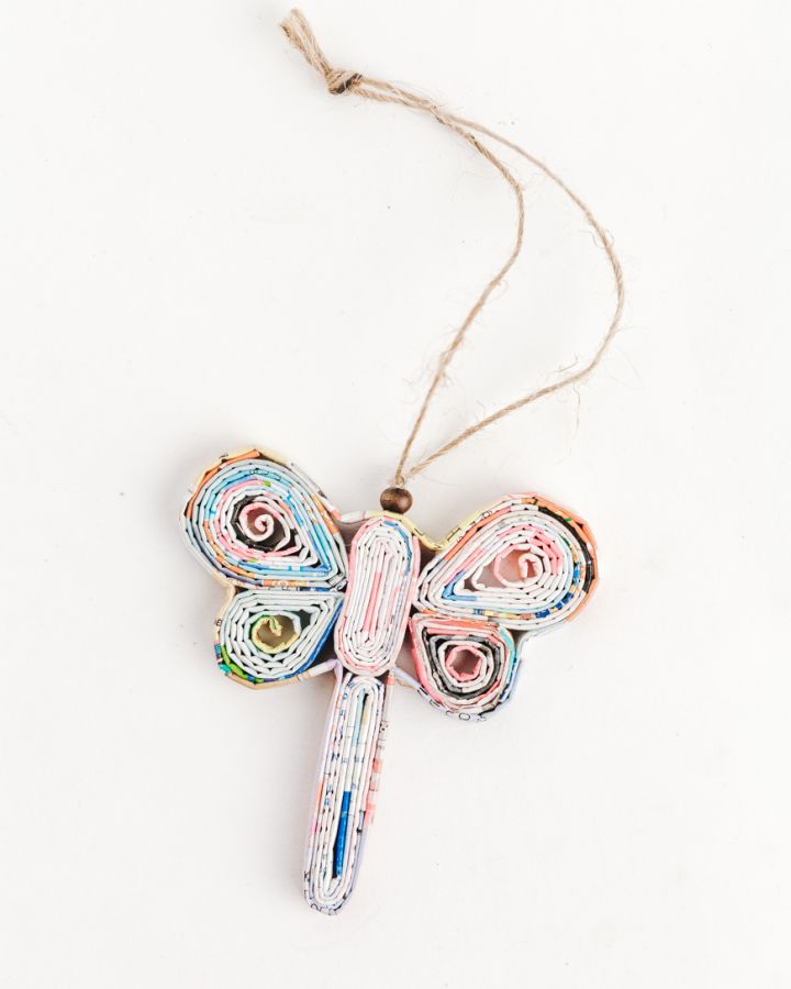 Recycled Paper Dragonfly Ornament - Welljourn