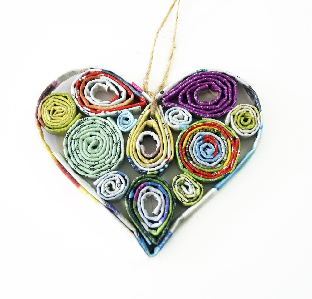 Heart Recycled Paper Ornament - Welljourn