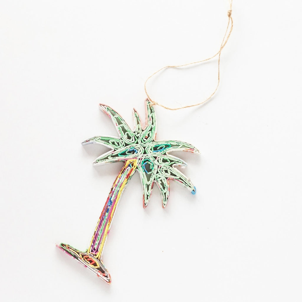 Palm Tree Ornament | Made from Recycled Paper - Welljourn