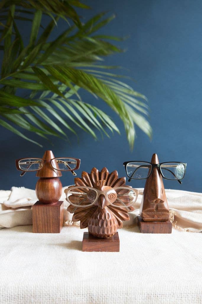 Nose Glasses Holder Stand - Handcrafted Indian Rosewood - Welljourn