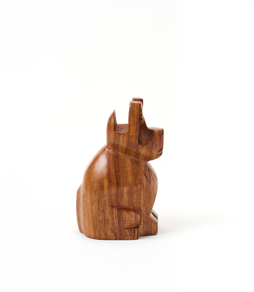 Dog Eyeglass Holder Stand - Hand Carved Wood - Welljourn