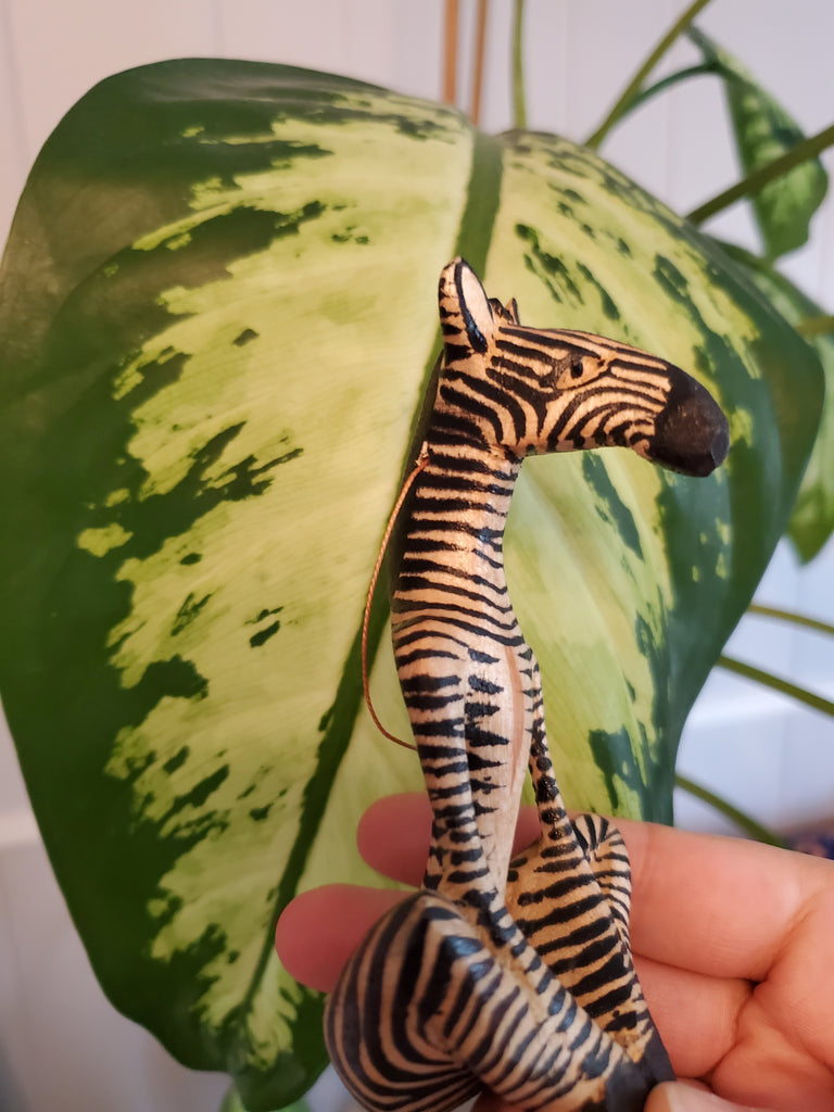 Yoga Zebra Wooden Ornament - Welljourn