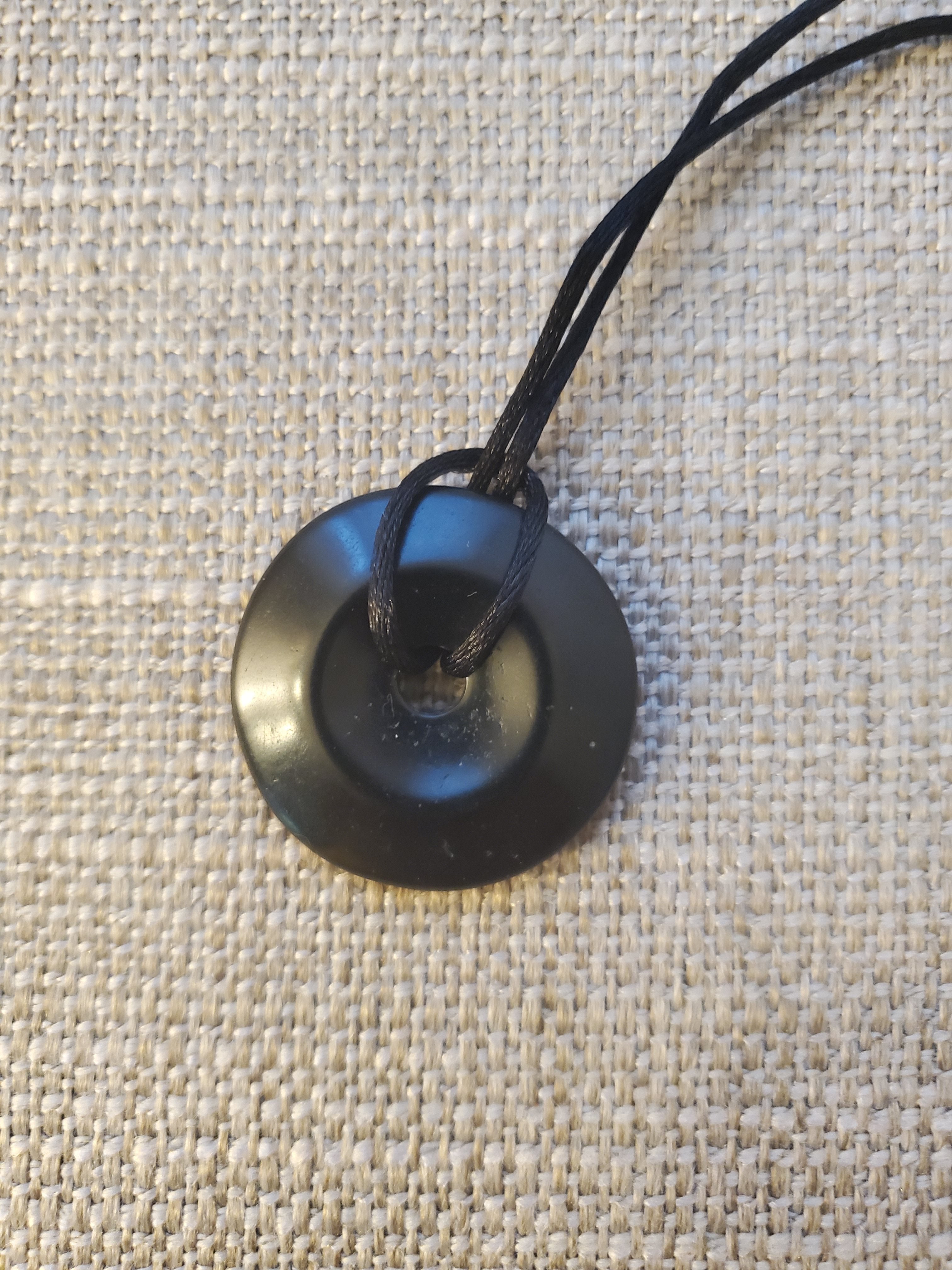 Fair Trade Living Wages Men's Coal Circle Pendant Necklace