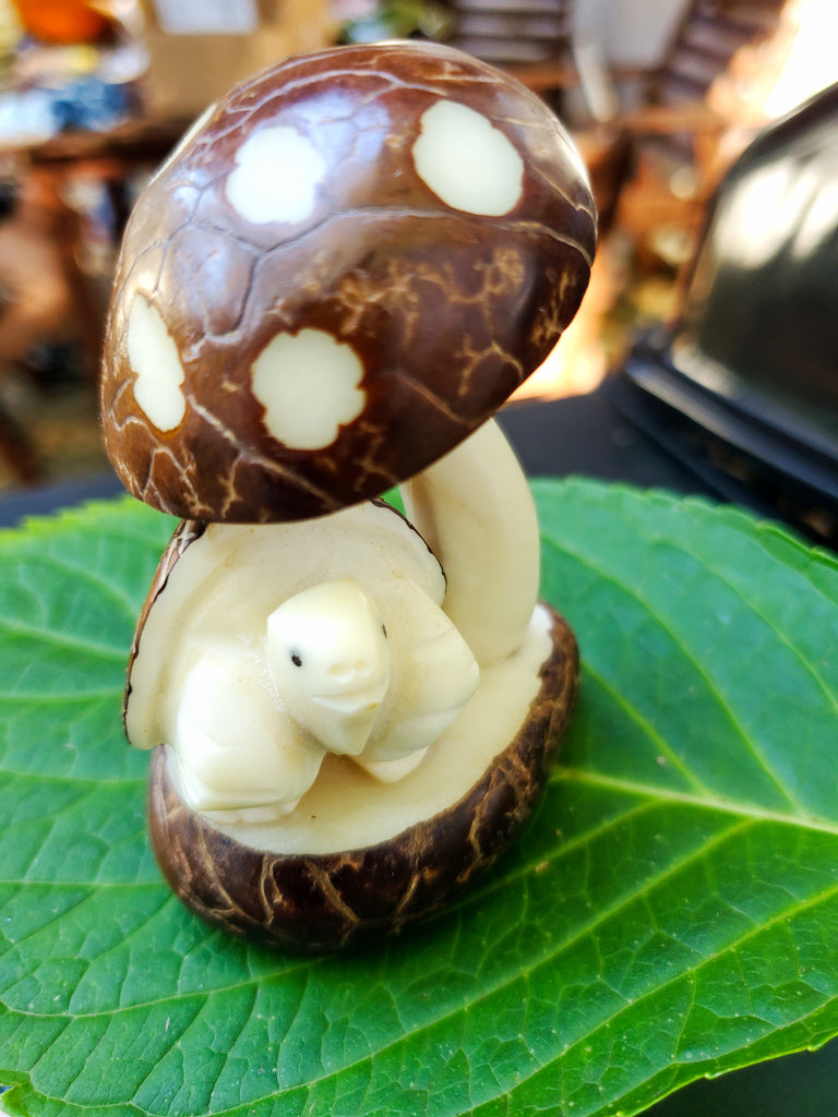Resting Turtle Under a Tree | Tagua Nut Figurine - Welljourn