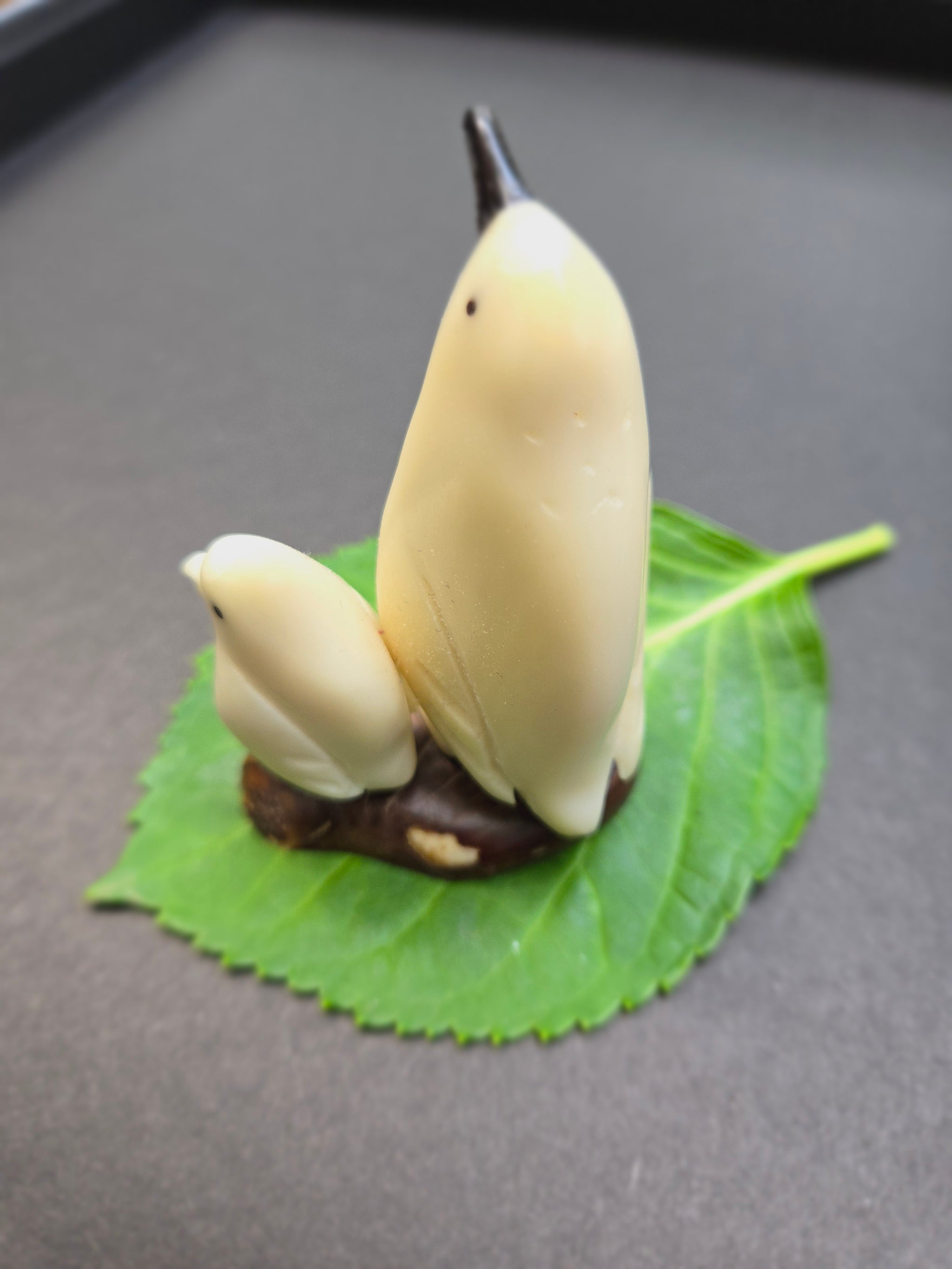 Penguin with Baby Tagua Carving Figurine | Fair Trade Vegetable