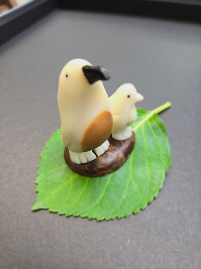 Penguin with Baby Tagua Figurine from Ecuador - Welljourn
