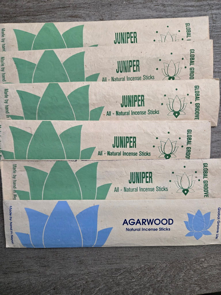 5 packs Juniper Incense +1 bonus Agarwoood pack - Welljourn