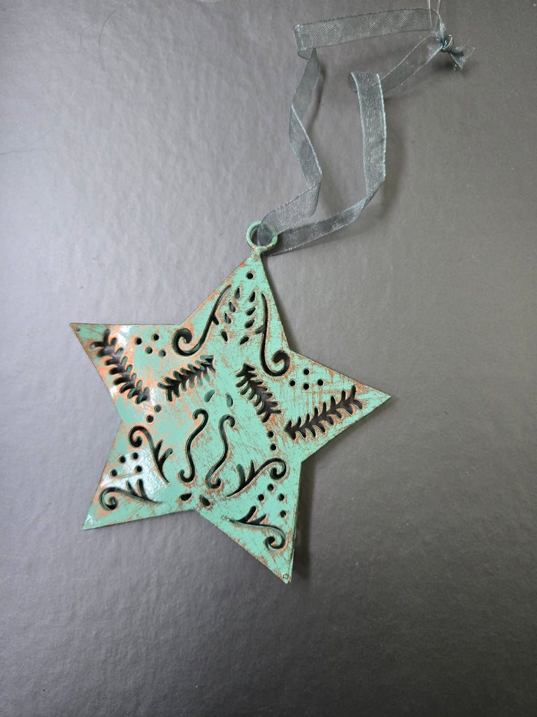 Patina Metal Pattern Star Ornament - Welljourn