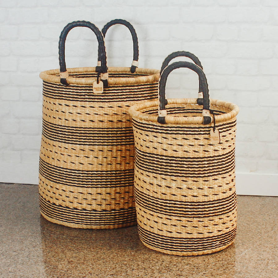 Bolga Baskets - Laundry Hamper Natural Palette - Welljourn