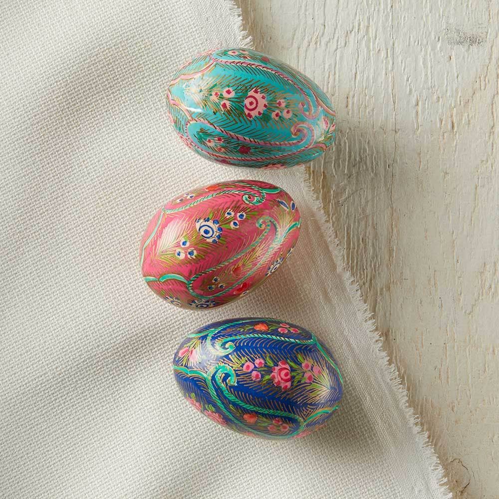 Paizale Kashmiri Easter Eggs - Set of 3 - Welljourn