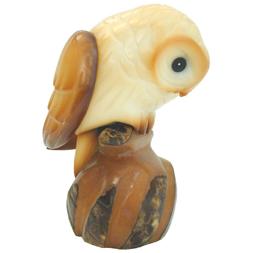 Tawny Owl Tagua Figurine - Welljourn