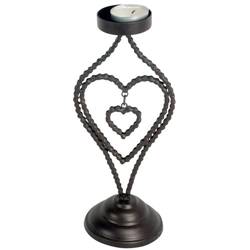 Upcycled Metal Heart Candle Holder - Welljourn