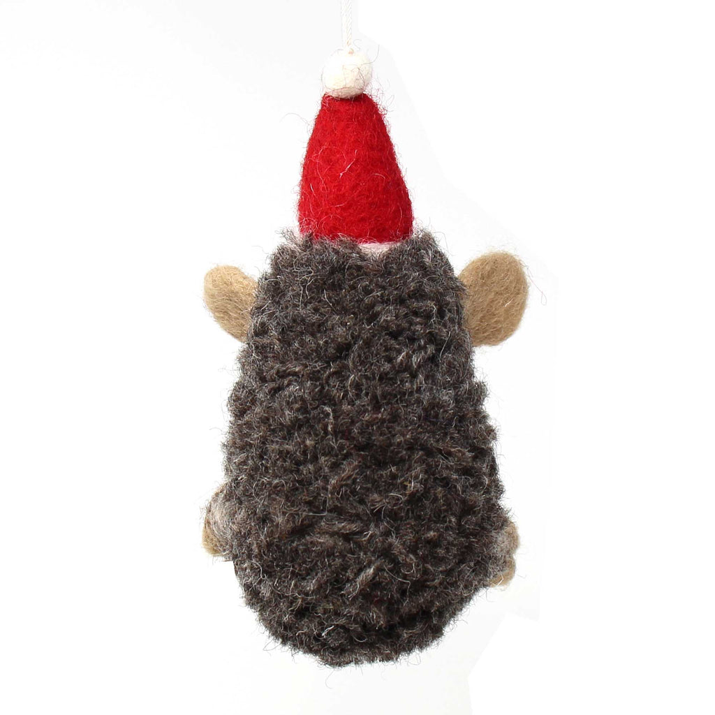 Hedgehog Ornament wearing Santa Hat - Welljourn