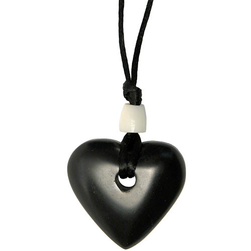 Black Coal Heart Pendant - Welljourn