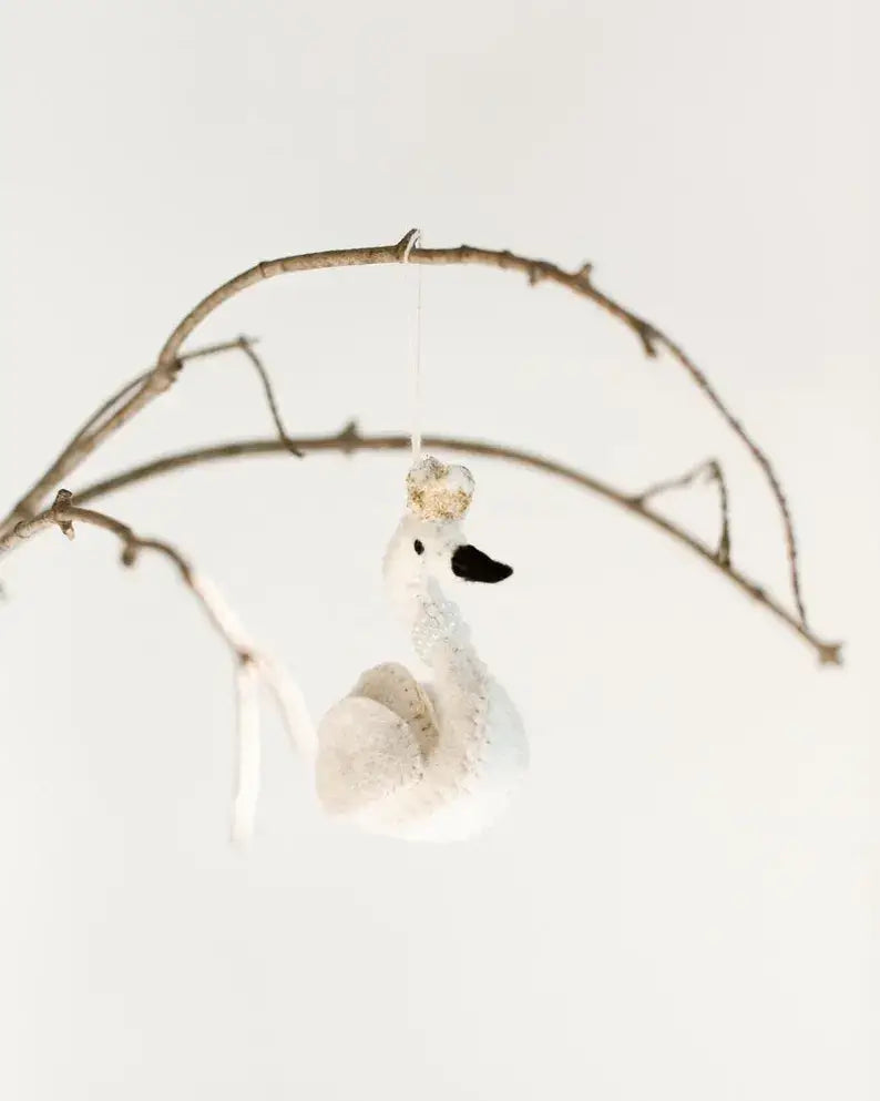 Swan Princess Felt Ornament | Handcrafted in Nepal - Welljourn