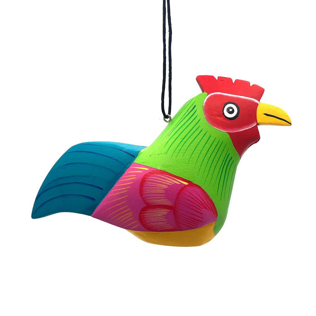 Whimsical Rooster Balsa Ornament - Welljourn