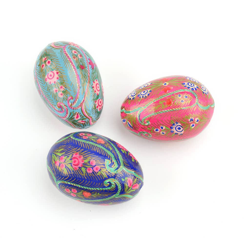 Paizale Kashmiri Easter Eggs - Set of 3 - Welljourn