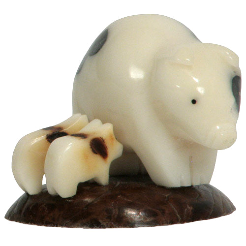 Pig & Piglets Tagua Nut Figurine - Welljourn
