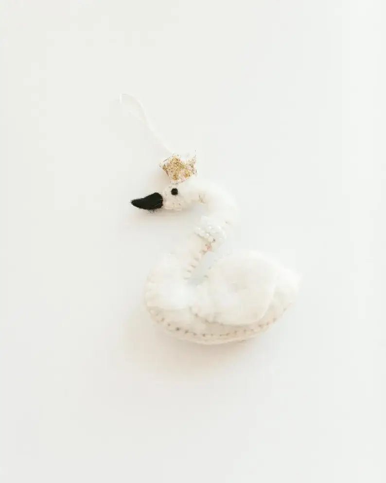 Swan Princess Felt Ornament | Handcrafted in Nepal - Welljourn