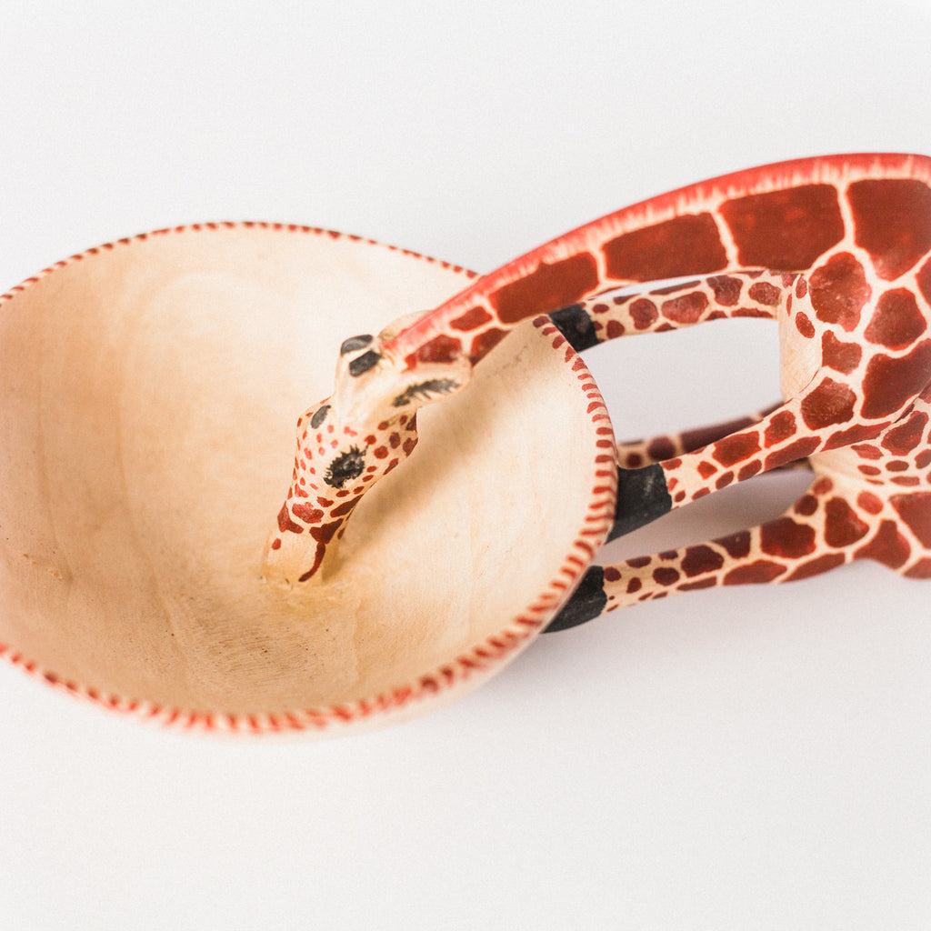 Giraffe Wooden Decorative Snack Bowl - Welljourn