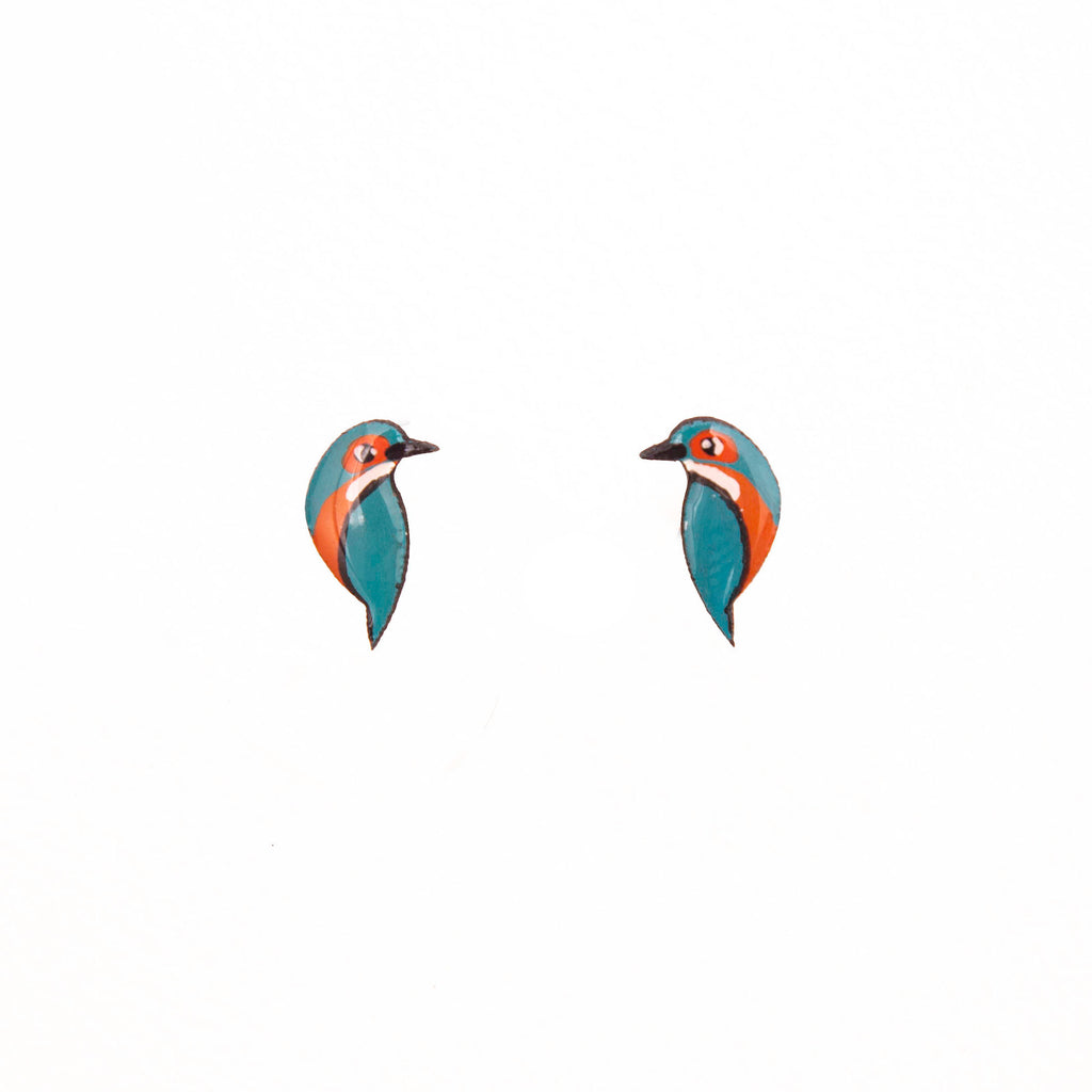 Kingfisher Bird Stud Earrings - Welljourn