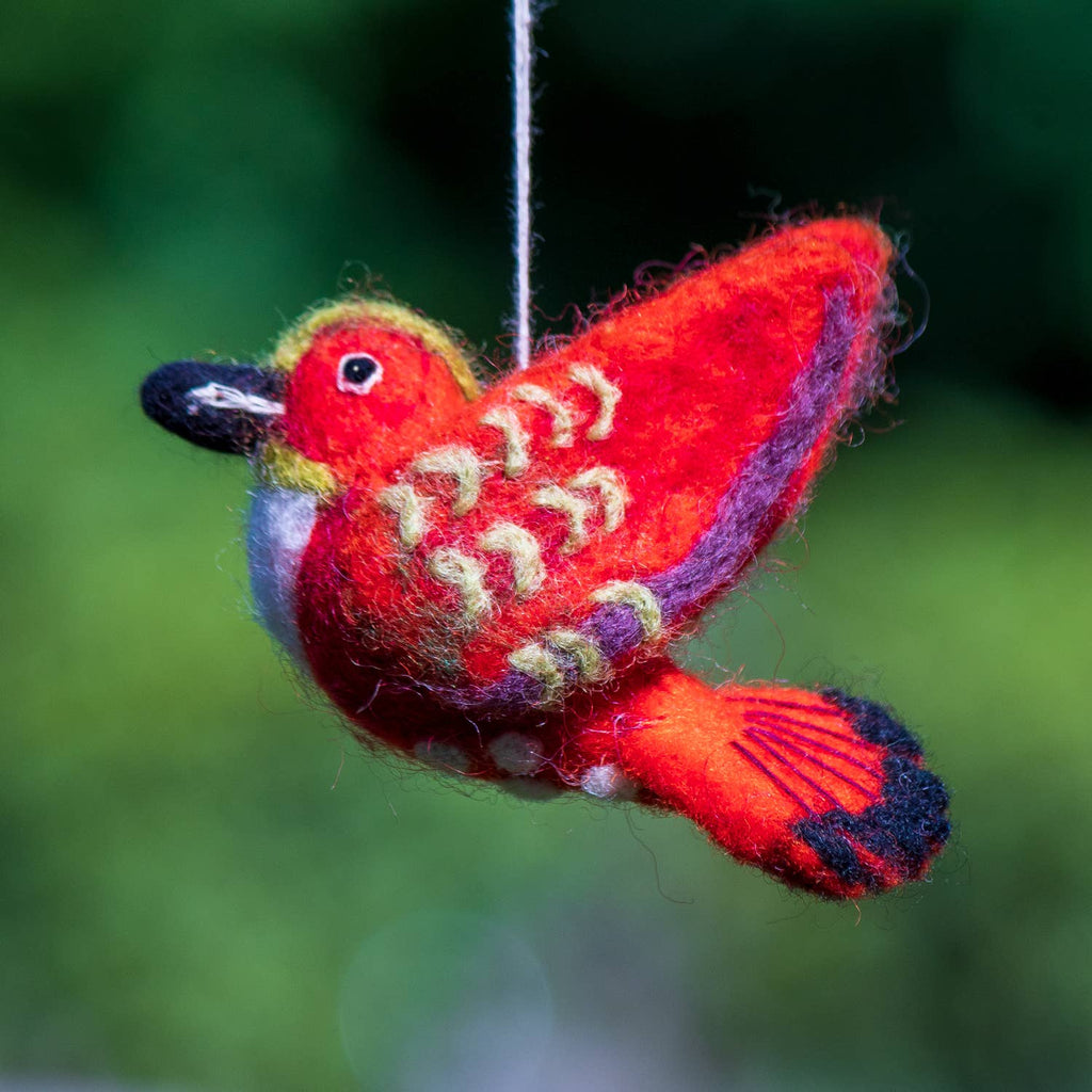 Rufous Red Hummingbird Felt Ornament - Welljourn