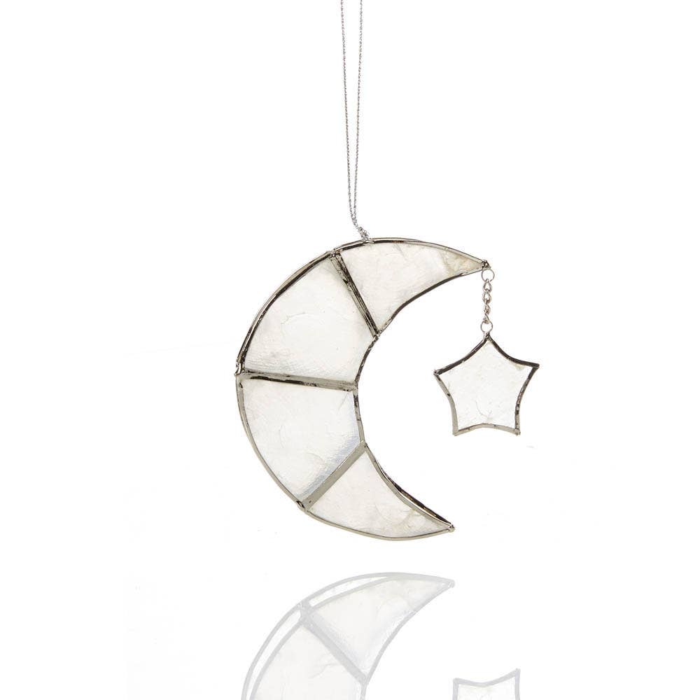 Capiz Crescent Moon Ornament - Welljourn