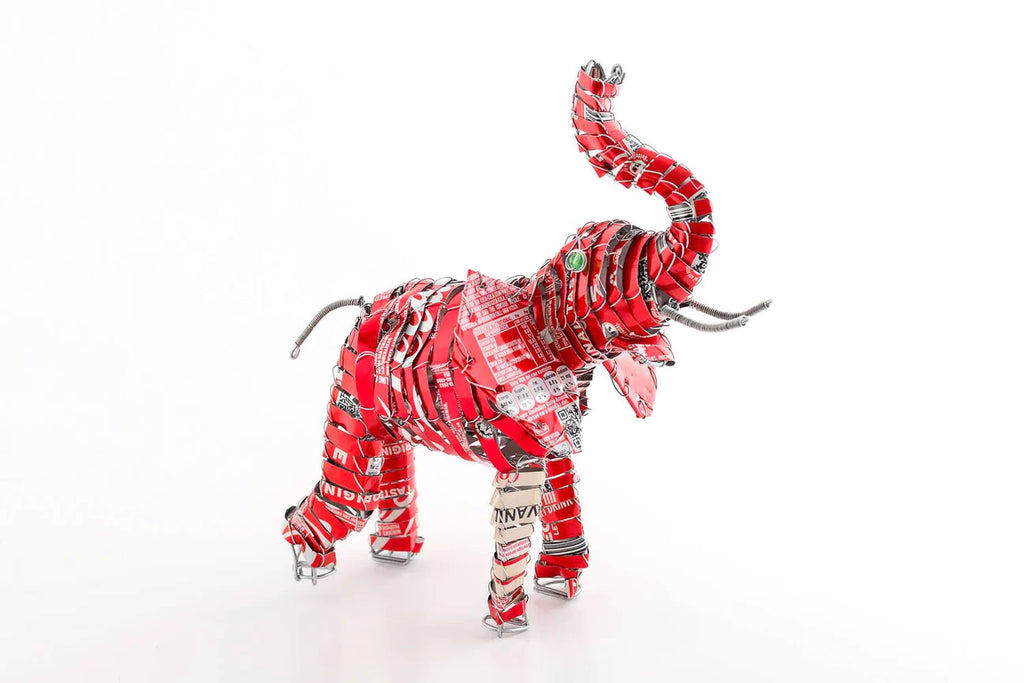 African Upcycled Coke Can Elephant - Welljourn