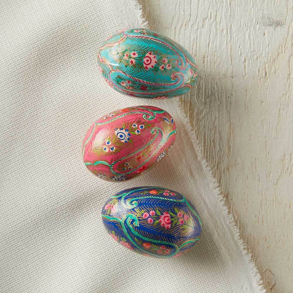 Paisley Kashmiri Easter Eggs - Set of 3 - Welljourn
