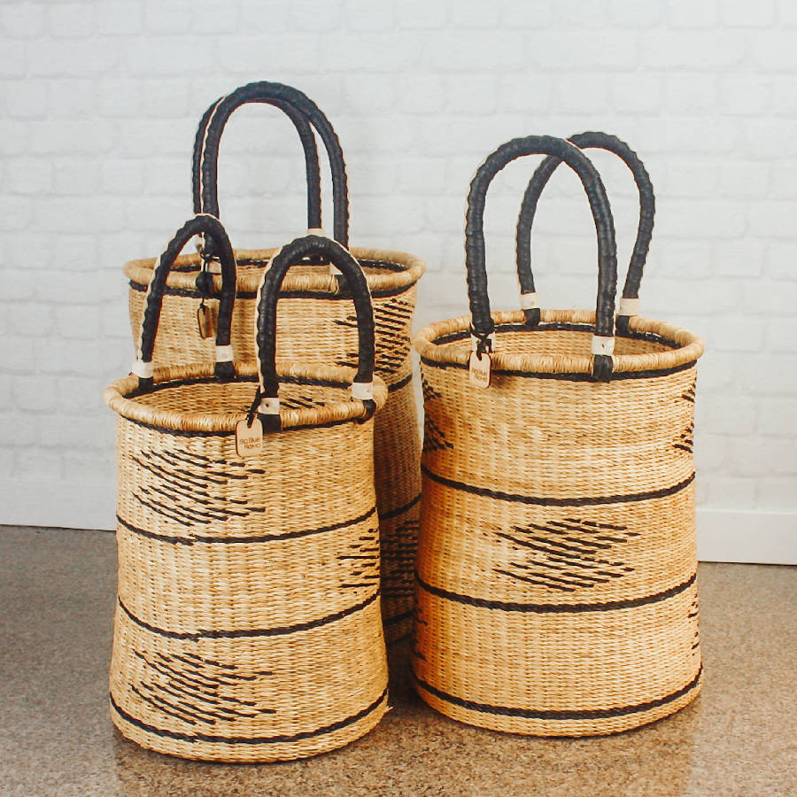 Bolga Baskets - Laundry Hamper Natural Palette - Welljourn