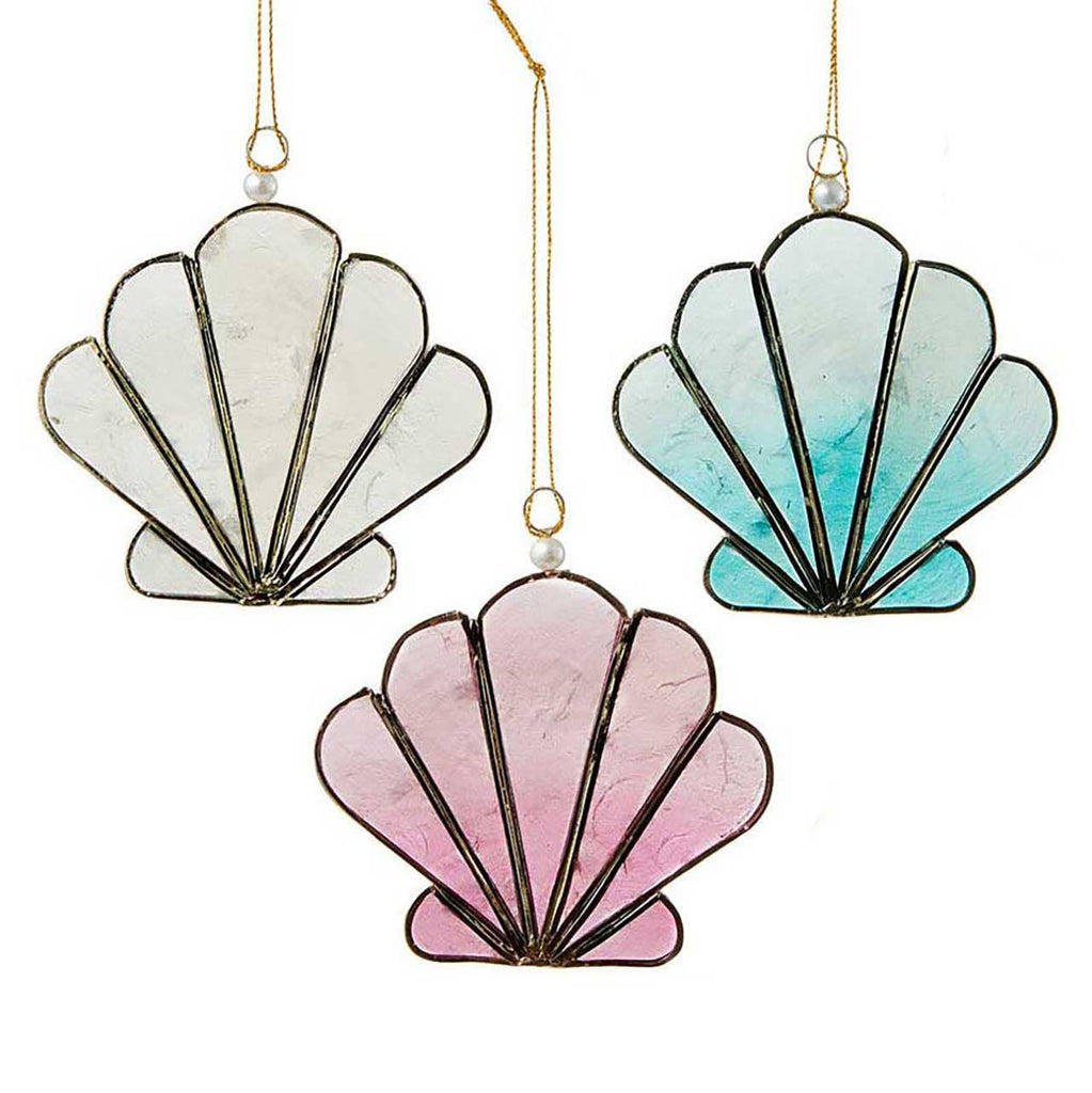 Sea Shimmer Capiz Shell Ornaments, Set of 3 - Welljourn