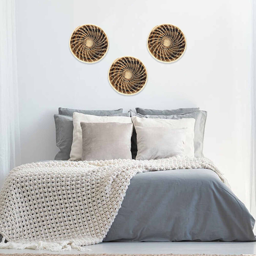 Woven Sisal Basket | Wheat Stalk Pattern | Artisan made in Kenya - Welljourn