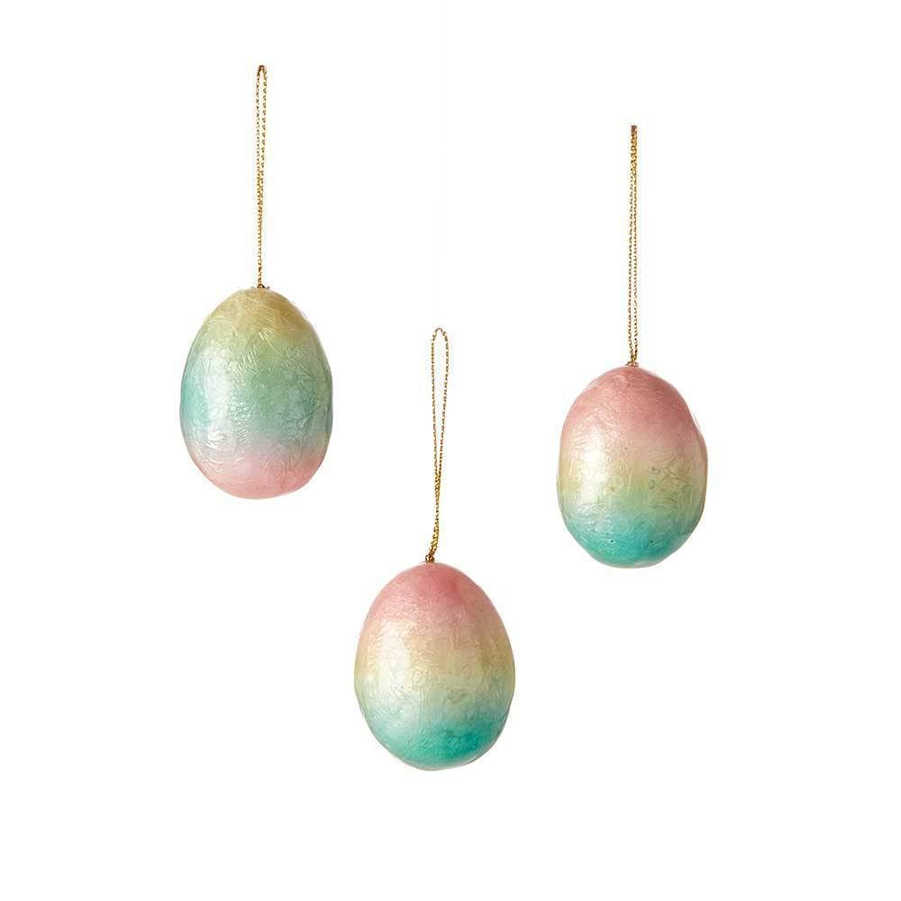 Ombre Capiz Shell Egg Ornaments - Set of 3 - Welljourn