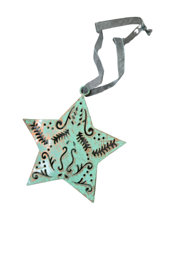 Patina Metal Pattern Star Ornament - Welljourn