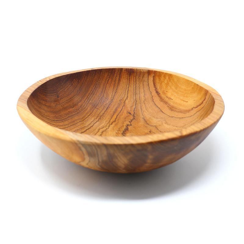 9-Inch Handcarved Olive Wood Bowl - Welljourn