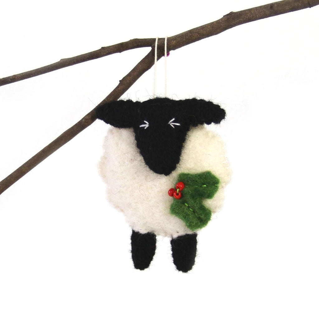 Hand Felted Christmas Ornament: Sheep - Welljourn