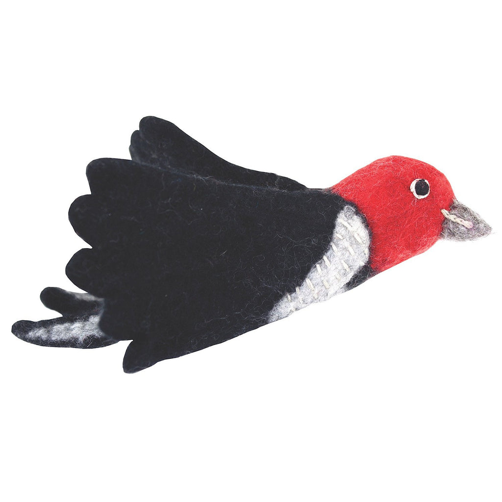 Woodpecker - Felt Bird Christmas Tree Ornament - Welljourn