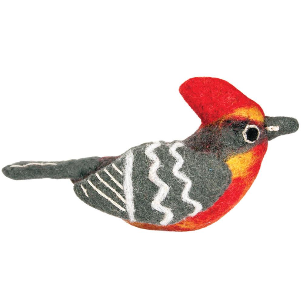 Vermillion Flycatcher - Felt Bird Christmas Tree Ornament - Welljourn