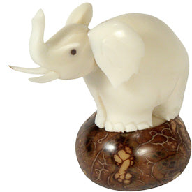 Trumpeting Elephant Carving | Tagua Nut from Equador - Welljourn