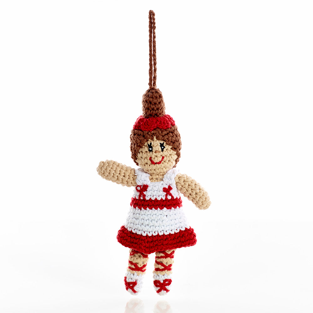 Ballerina in Tutu - Crochet Christmas Tree Ornament - Welljourn